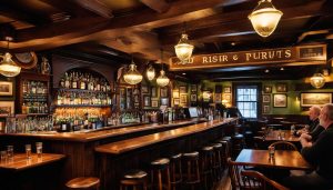 Inside traditional Irish pub
